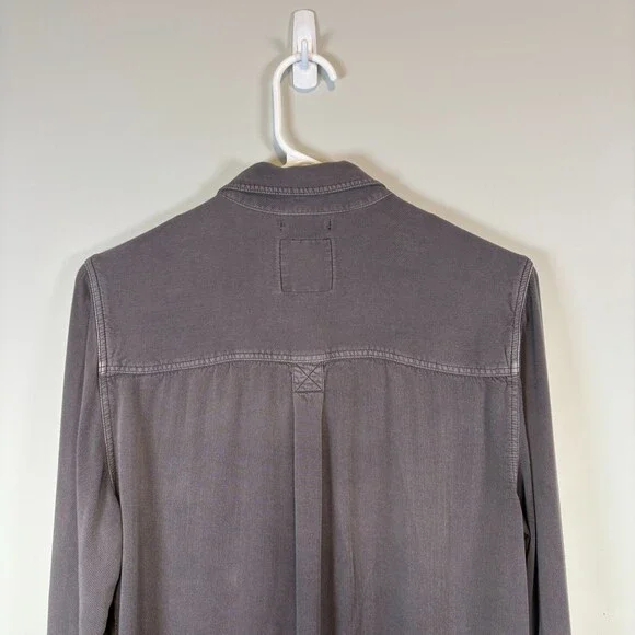 American Eagle  Button Down Top Grunge Soft Grunge 90s Vibe Gray Women's Size M - Picture 9 of 10